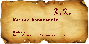 Kaizer Konstantin névjegykártya